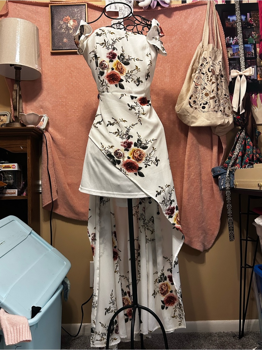 Promesa White Floral Asymmetrical Hi-Low Dress